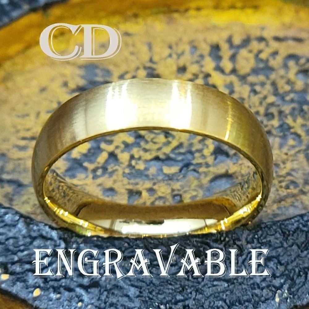 Personalized Women's Gold Wedding Ring - Engraved Gold Wedding For Girl's